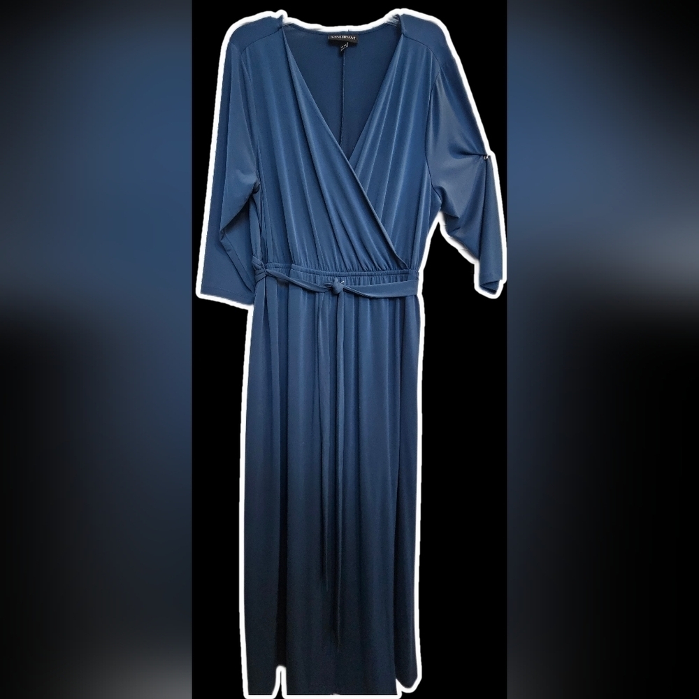 Elegant Blue Wrap Dress